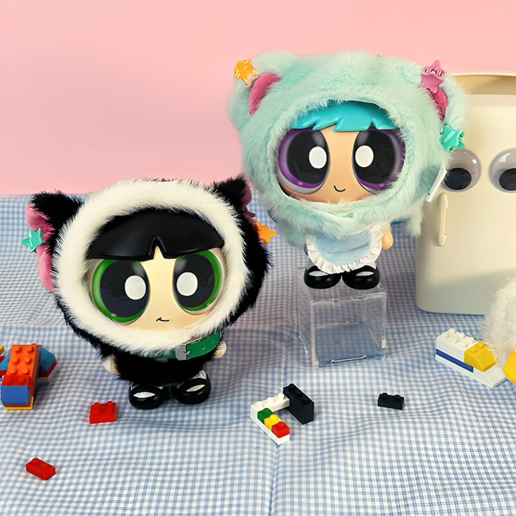 Top Toy Powerpuff Girls Cloak Doll Vinyl Plush Toy Cute Doll Ornament Blind Box
