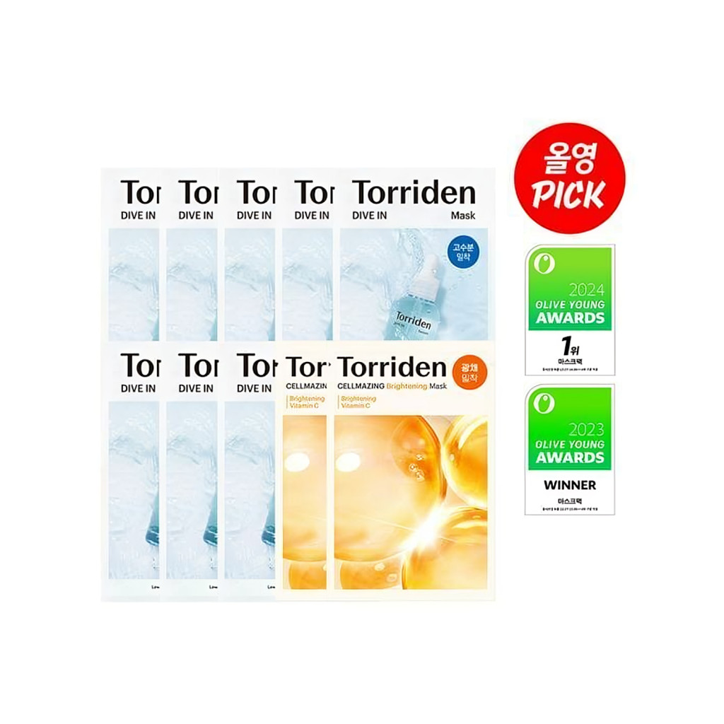 Torriden Dive In Low Molecular Hyaluronic Acid Mask 8 pcs (+Cellmazing 2 pcs)