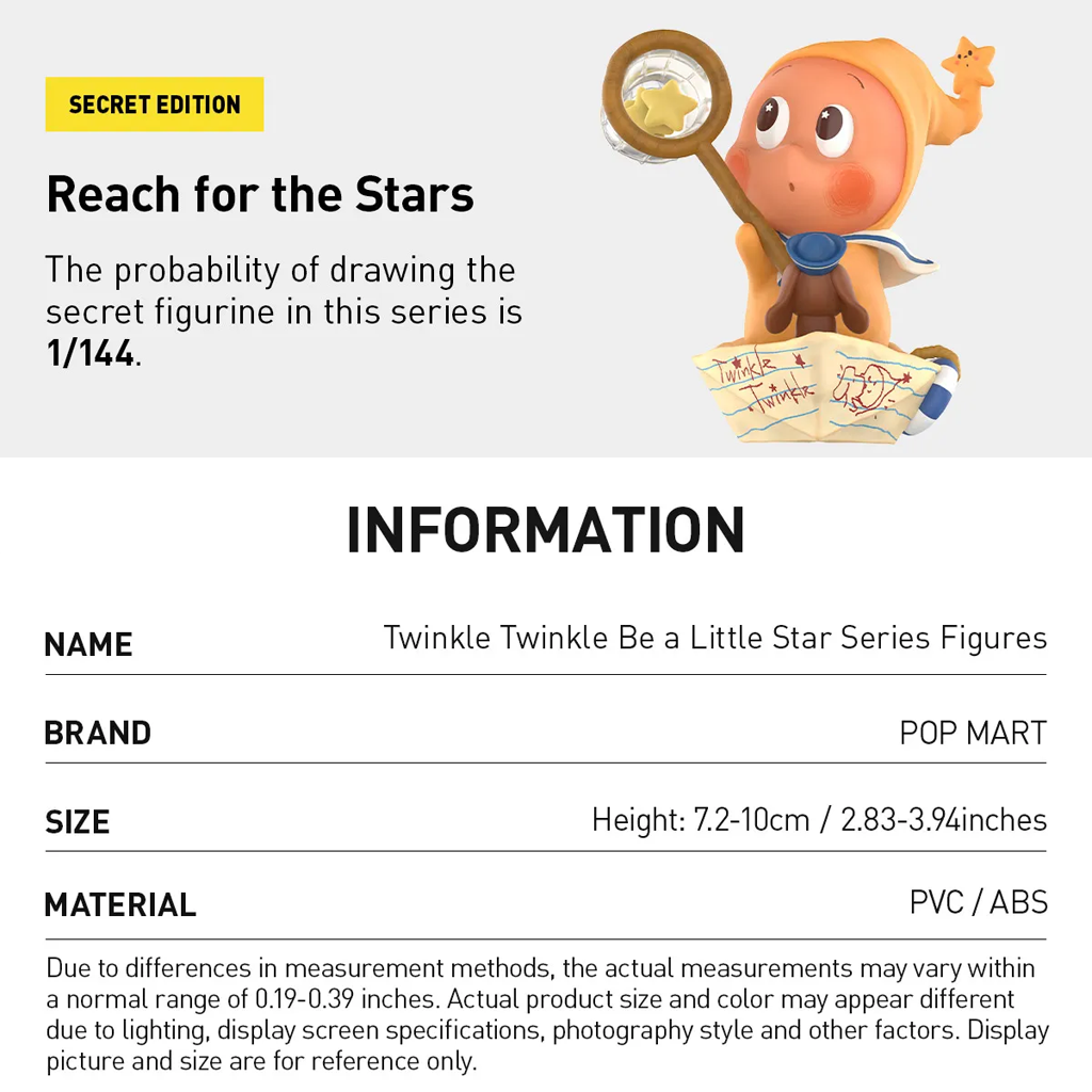 POP MART Twinkle Twinkle Be a Little Star Series Figures Blind Box